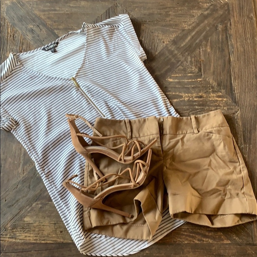 woman’s stripped shirt.